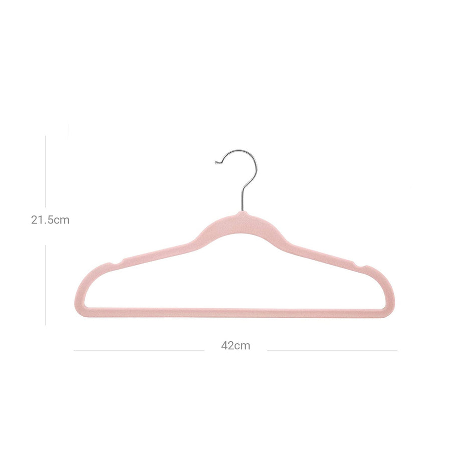 Velvet Hangers – Durable Velvet – Black – 42 cm Long, Thin Design with 360° Swivel Hooks