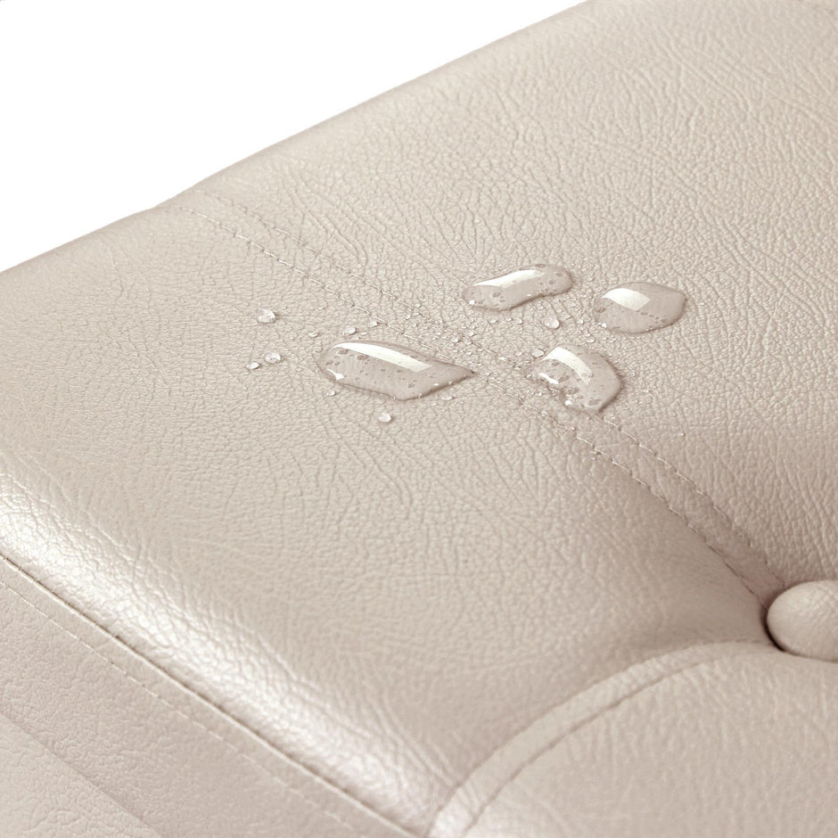 Large Faux Leather Ottoman – Beige – Storage Toy Chest – Max Load 300 kg