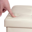 Large Faux Leather Ottoman – Beige – Storage Toy Chest – Max Load 300 kg