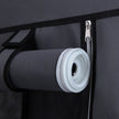 Portable Clothes Closet – Canvas – Grey – Double Wardrobe with 6 Shelves and Hanging Rail