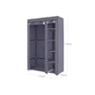 Portable Clothes Closet – Canvas – Grey – Double Wardrobe with 6 Shelves and Hanging Rail