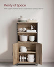 Freestanding Storage Cabinet – Engineered Wood – Rustic Brown and Black – Multifunctional with Adjustable Shelf