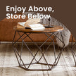 Set of 2 Coffee Tables – Steel Frame – Brown and Black – Removable Tabletop, Modern Style
