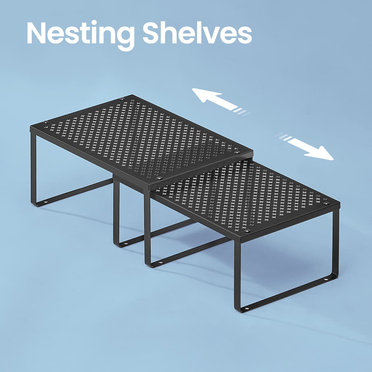 Set of 2 Spice Racks – Metal – Ink Black – Stackable and Expandable