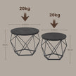 Round Coffee Tables Set – Steel – Modern – Removable Tabletop