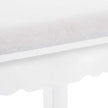 Dressing Stool – Rubberwood – White – Padded Bench with Floral Pattern