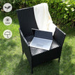 Garden Furniture Set – Polyrattan – Black and Beige – Outdoor Patio and Conservatory Use