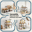Spice Rack Set – Metal and Engineered Wood – Apricot Orange – Expandable and Stackable Kitchen Organiser