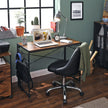 Folding Writing Desk – Wood and Metal – Rustic Brown and Black – 8 Hooks, No Tools Required