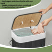 Foldable Laundry Hamper – Bamboo – Natural – 72 L Capacity with Lid and 3 Handles