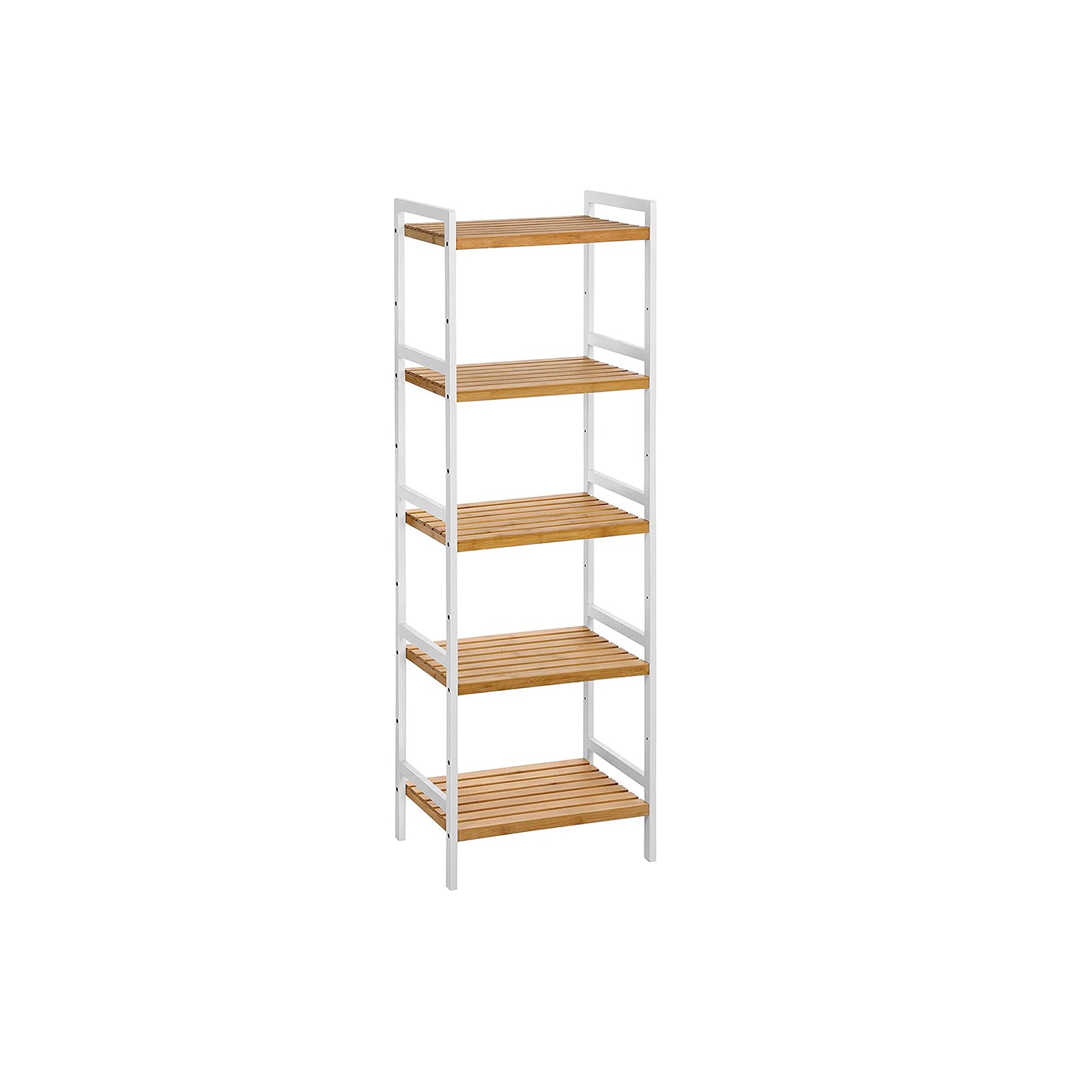 Bathroom Shelf – Bamboo – Natural White – 5-Tier Design
