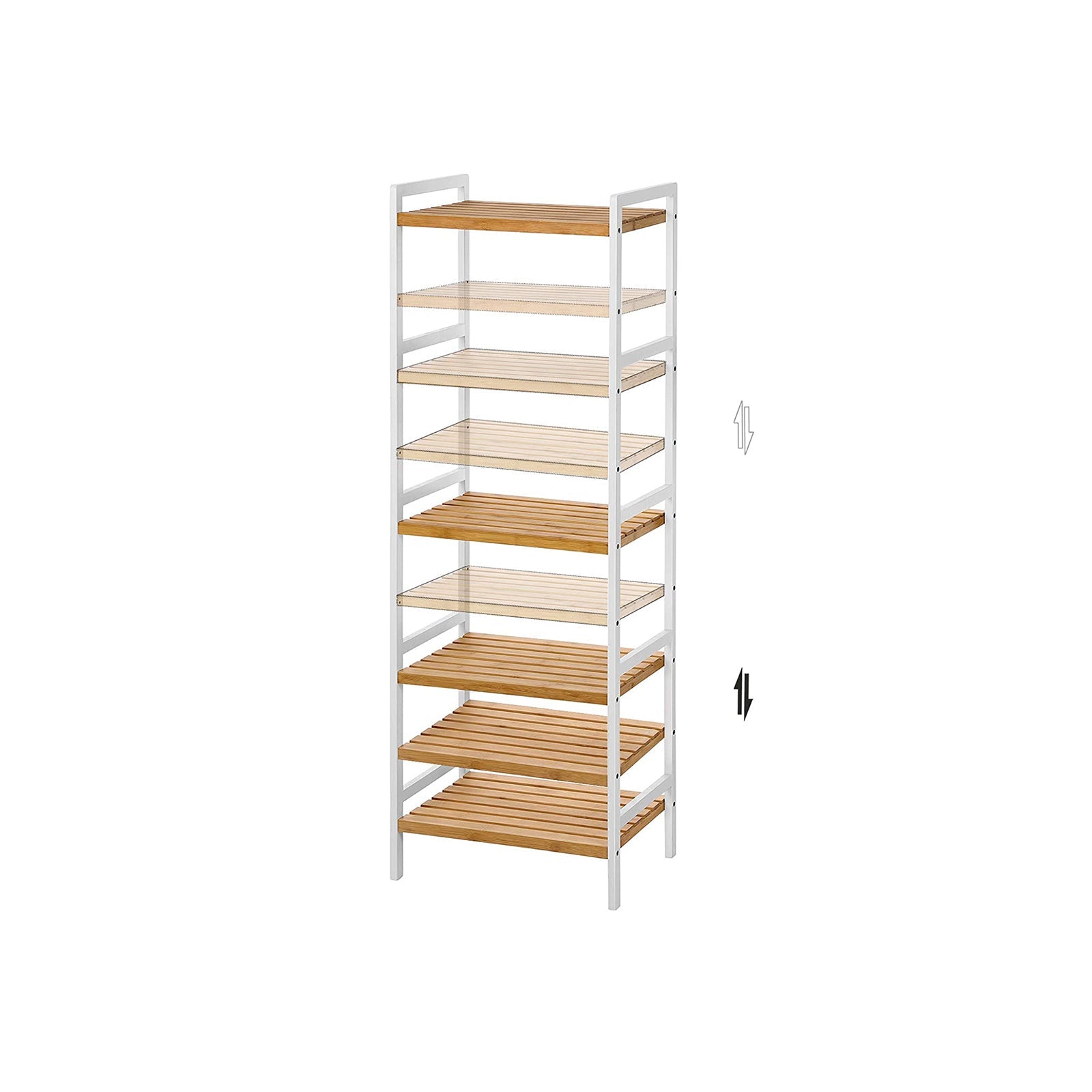 Bathroom Shelf – Bamboo – Natural White – 5-Tier Design