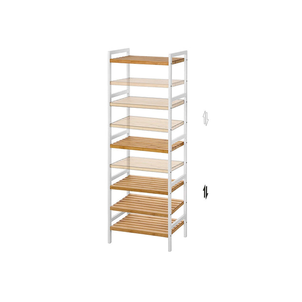 Bathroom Shelf – Bamboo – Natural White – 5-Tier Design