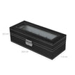 Watch Display Box – Glass – Black – Lockable with 5 Slots