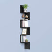 5-Tier Floating Wall Shelf – Wood – White – Zigzag Design