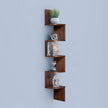 5-Tier Floating Wall Shelf – Wood – White – Zigzag Design