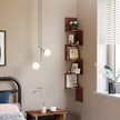 5-Tier Floating Wall Shelf – Wood – White – Zigzag Design