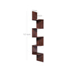5-Tier Floating Wall Shelf – Wood – White – Zigzag Design