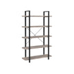 5-Tier Bookcase – Wood and Metal – Rustic Brown – Easy Assembly