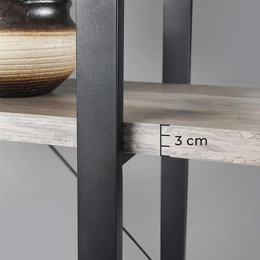 5-Tier Bookcase – Wood and Metal – Rustic Brown – Easy Assembly