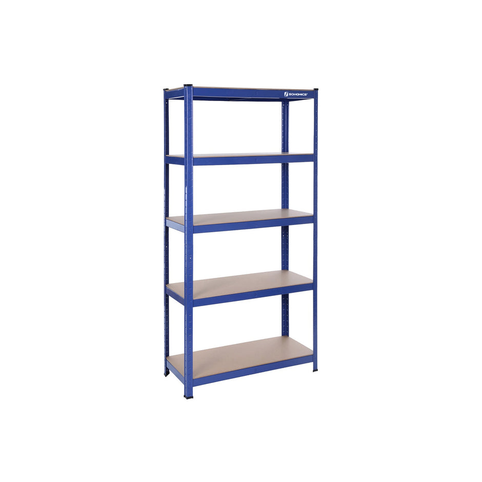 5-Tier Storage Rack – Steel – Silver – Adjustable Shelves, Max Load 875 kg (Set of 2)