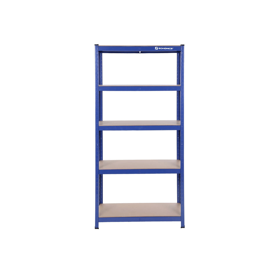 5-Tier Storage Rack – Steel – Silver – Adjustable Shelves, Max Load 875 kg (Set of 2)