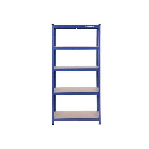 5-Tier Storage Rack – Steel – Silver – Adjustable Shelves, Max Load 875 kg (Set of 2)