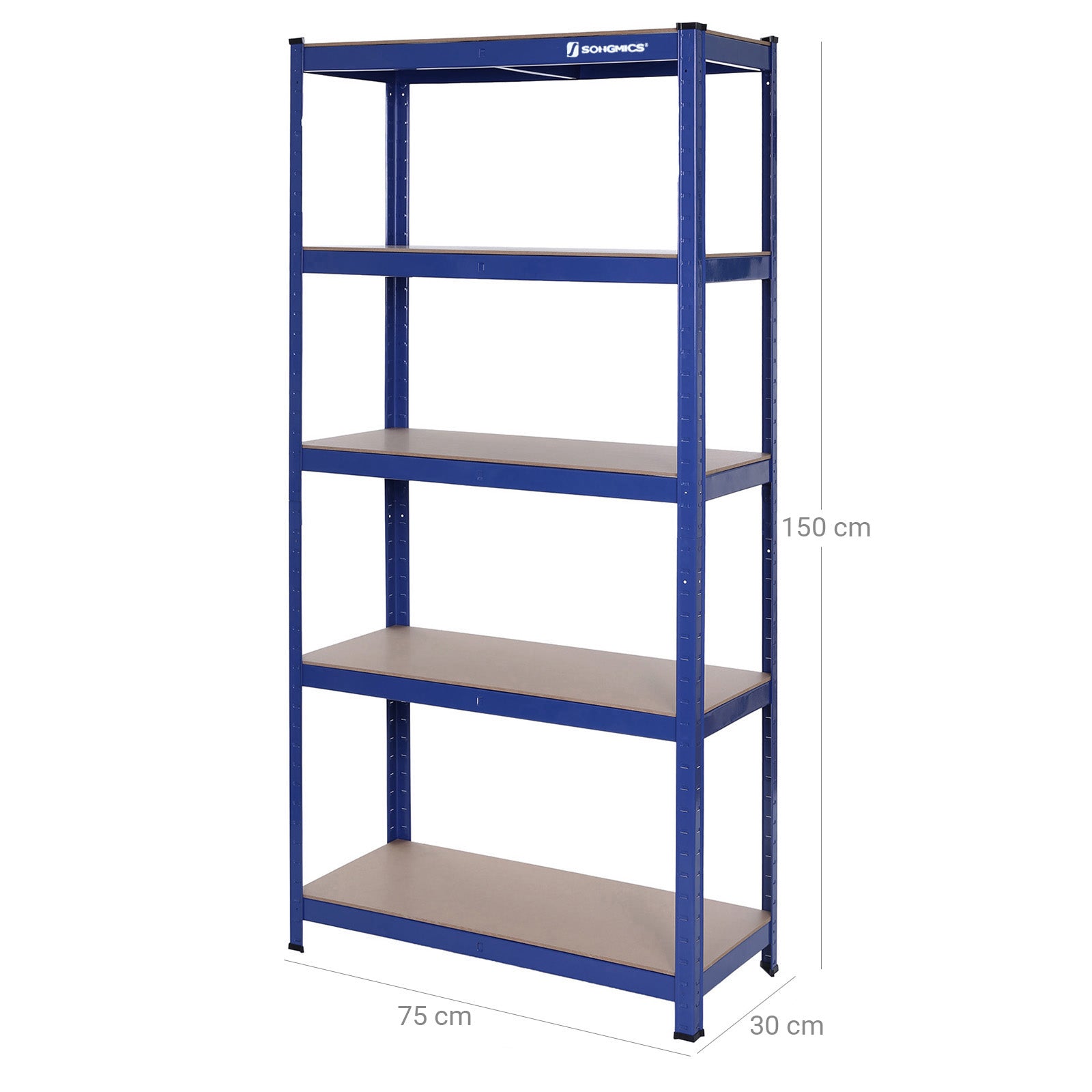 5-Tier Storage Rack – Steel – Silver – Adjustable Shelves, Max Load 875 kg (Set of 2)