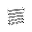 5-Tier Shoe Rack – Metal – Black – Holds Up to 25 Pairs