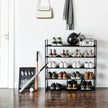 5-Tier Shoe Rack – Metal – Black – Holds Up to 25 Pairs