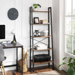 5-Tier Bookcase – Metal and Wood – Rustic Brown – Industrial Design