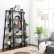 5-Tier Bookcase – Metal and Wood – Rustic Brown – Industrial Design