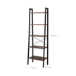 5-Tier Bookcase – Metal and Wood – Rustic Brown – Industrial Design