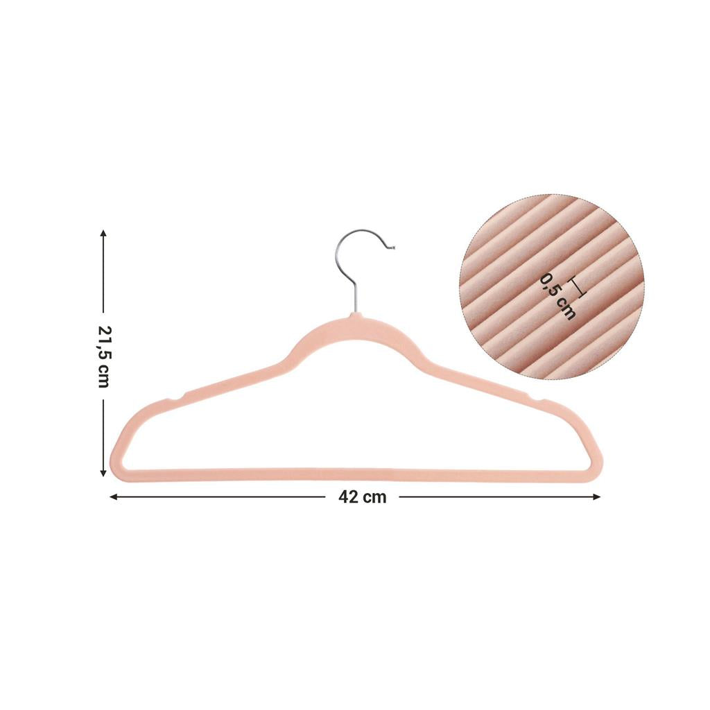 Velvet Hanger Set – Velvet – Pink – 50 Thin and Durable Hangers with 360° Swivel Hooks