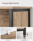 Freestanding Storage Cabinet – Engineered Wood – Rustic Brown and Black – Multifunctional with Adjustable Shelf