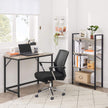 Small Office Table – Steel – Hazelnut Brown and Black – Industrial Design, Easy Assembly