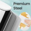Waste Bin – Stainless Steel – White – 50L, Step-On Pedal, Soft Close, Removable Inner Bucket