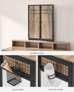 Dressing Table – Wood – Industrial Style – Tri-Fold Mirror, 3 Drawers, Hair Dryer Holder
