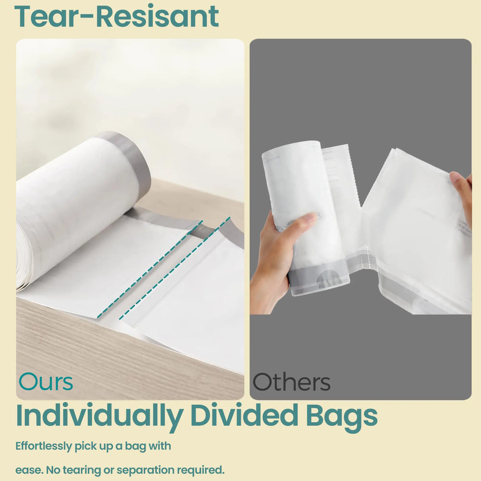 Heavy-Duty Drawstring Trash Bags – Plastic – White – 180-Piece for 8-Gallon Kitchen Waste