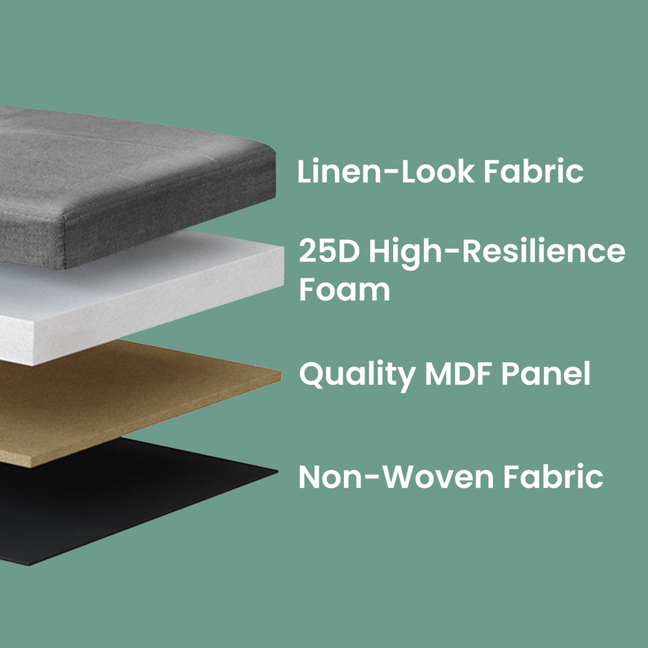 Storage Ottoman Bench – Fabric – Light Grey – Multi-Functional Storage Chest