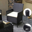 Garden Furniture Set – Polyrattan – Black and Beige – Outdoor Patio and Conservatory Use