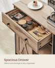 Freestanding Storage Cabinet – Wood – Rustic Brown and Black – Sliding Barn Door and Drawer