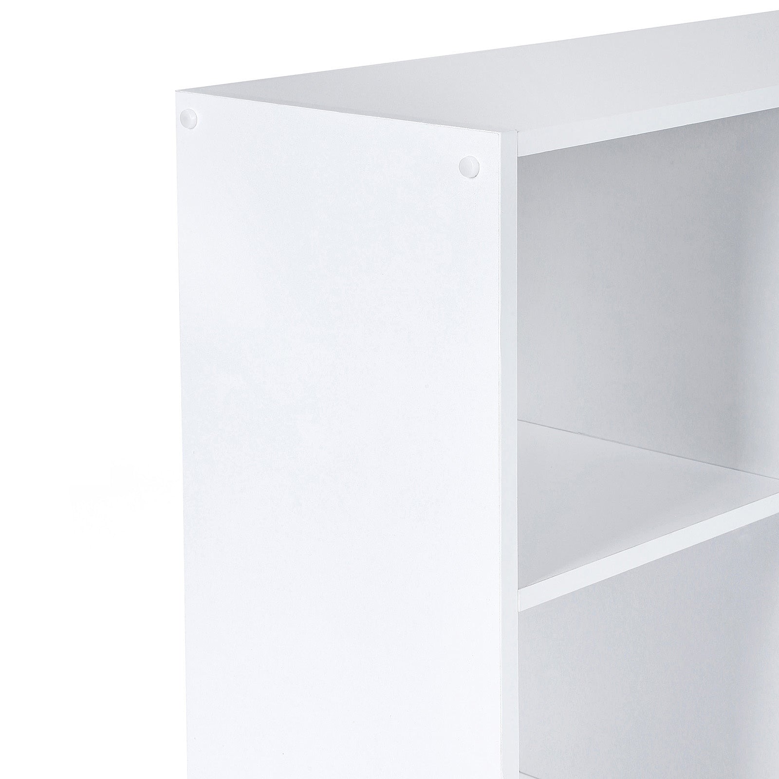 3-Tier Storage Shelf – Wood – White – 6 Compartments