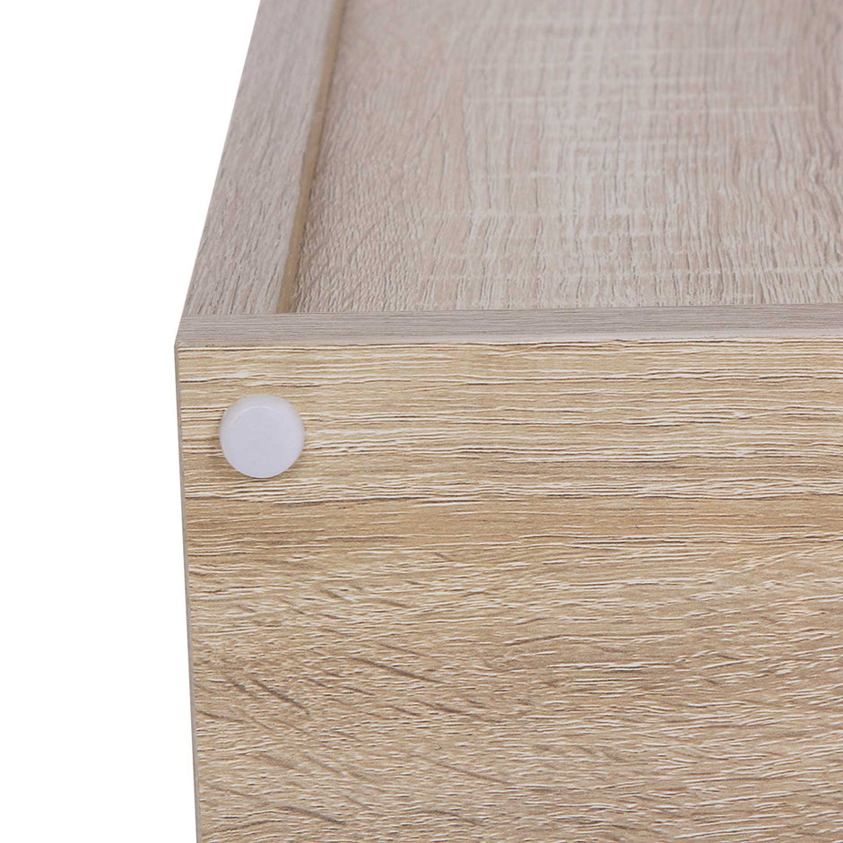 3-Tier Storage Shelf – Wood – White – 6 Compartments