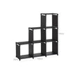 Cube Bookcase – MDF – Black – 6 Storage Compartments with High Load Capacity