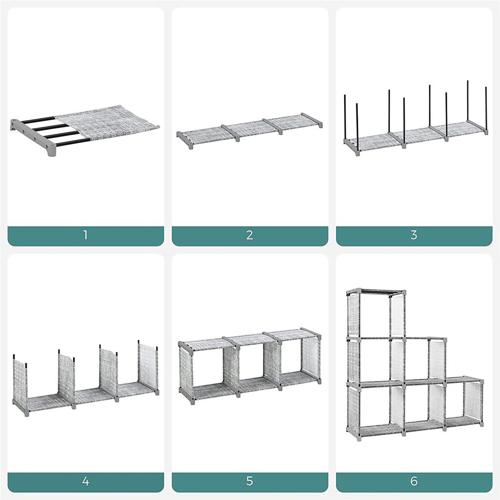 Cube Storage Rack – Engineered Wood – Heather Grey – Versatile Organiser for Living Spaces