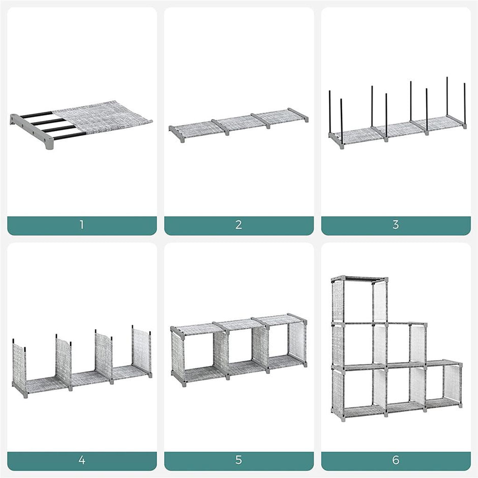 Cube Storage Rack – Engineered Wood – Heather Grey – Versatile Organiser for Living Spaces