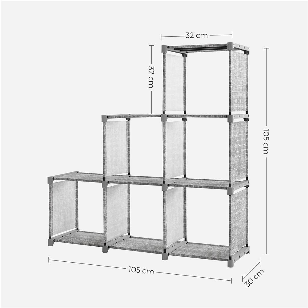 Cube Storage Rack – Engineered Wood – Heather Grey – Versatile Organiser for Living Spaces