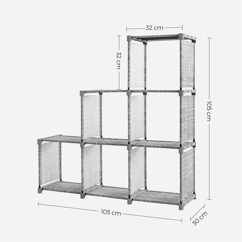 Cube Storage Rack – Engineered Wood – Heather Grey – Versatile Organiser for Living Spaces