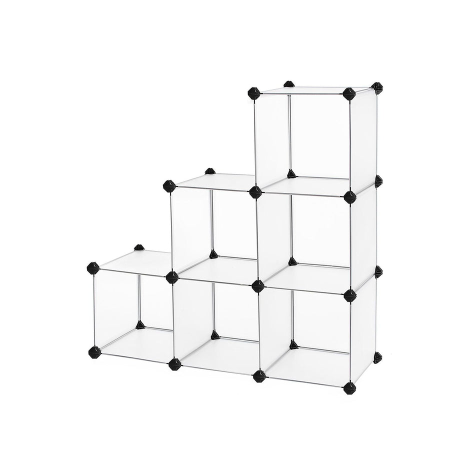 6-Cube Storage Organizer – Plastic – White – Interlocking Design